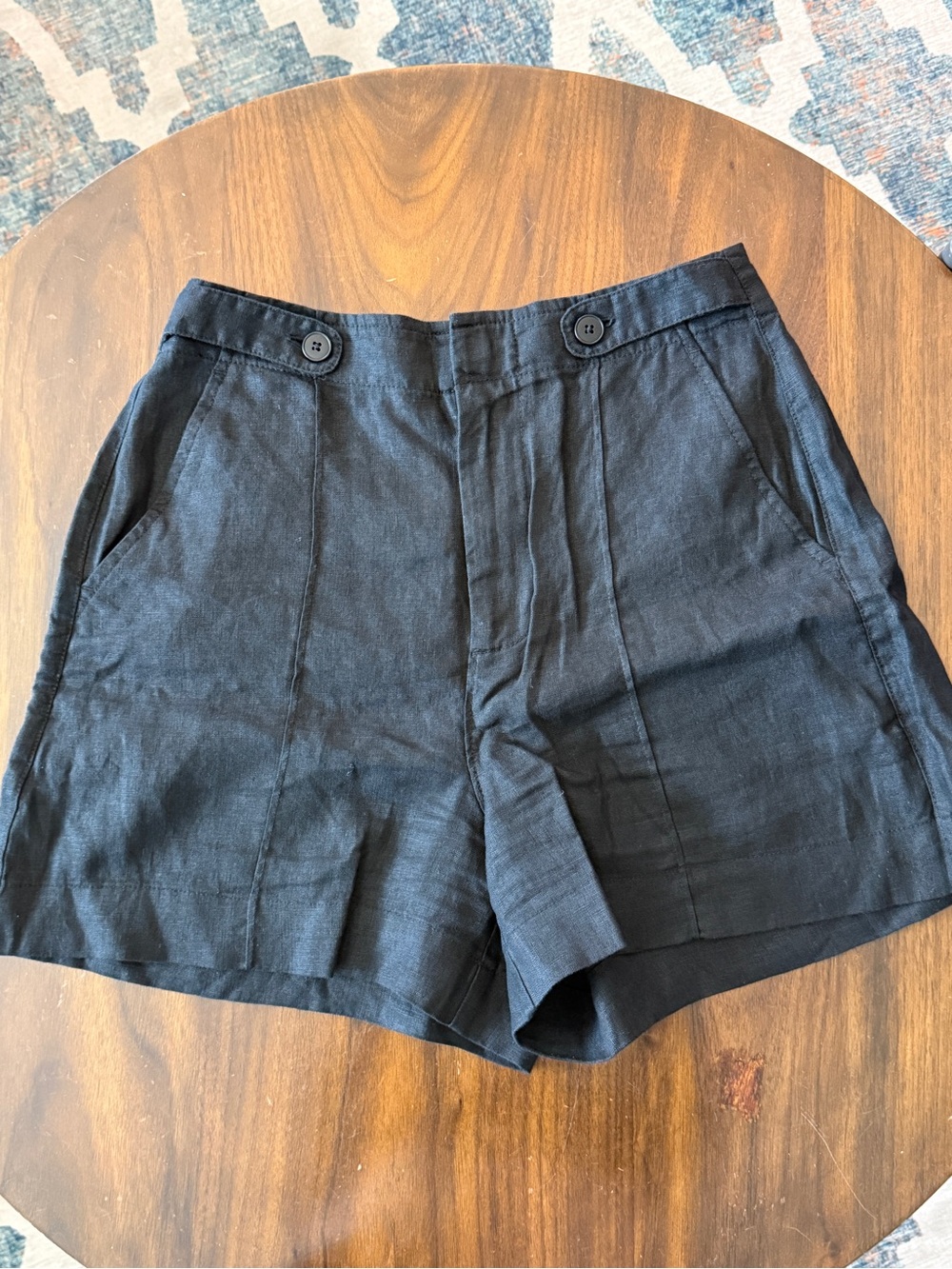 Madewell black linen shorts